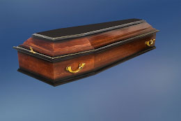 Polished casket «Standart» 6-sided